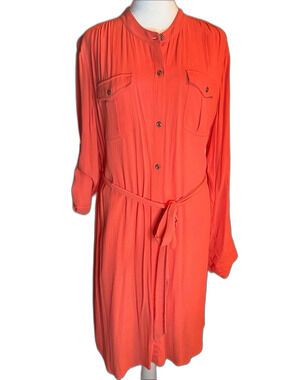 Vintage Banana Republic Heritage Collection Coral Utility Shirt Dress S12